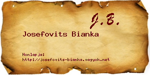 Josefovits Bianka névjegykártya